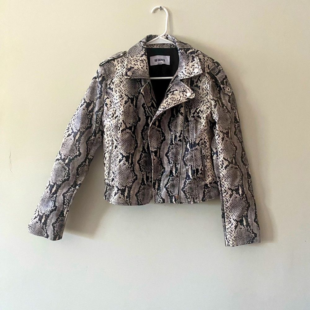 Vegan leather snake skin jacket.